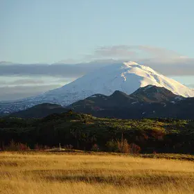 Snow-covered Hekla volcano